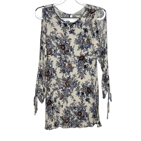 American Eagle Floral Cold Shoulder Top S Boho Cottagecore Feminine - Picture 1 of 11